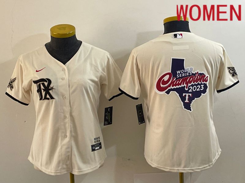Women Texas Rangers Blank Cream Game Nike 2023 MLB Jersey style 2->san francisco 49ers->NFL Jersey